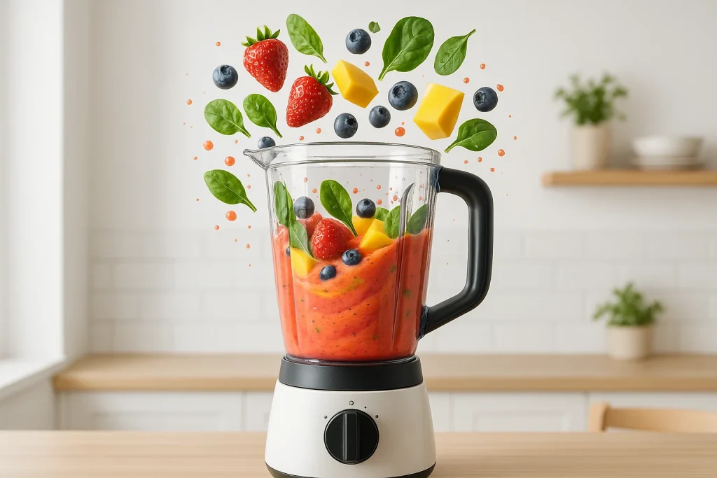 Smoothie med frukt og grønnsaker