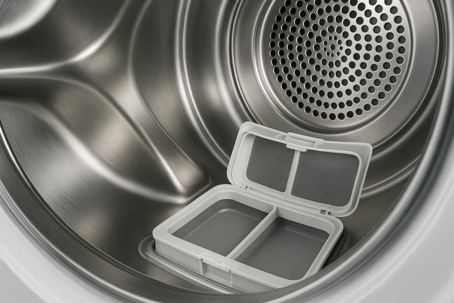 Innsiden av en tørketrommel