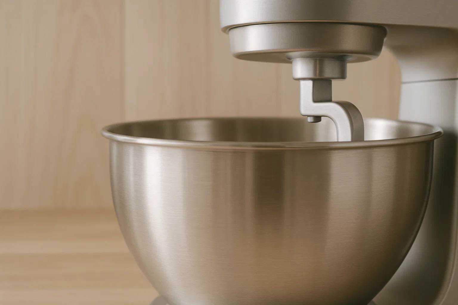 Nærbilde av en kjøkkenmaskin i stål