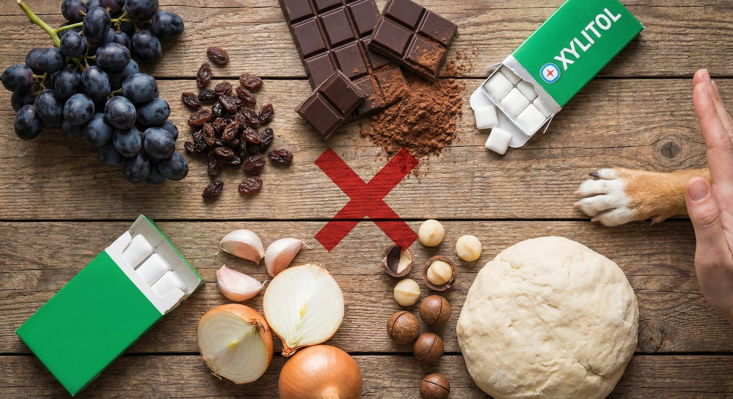 Ulike typer mat som er giftige for hunder