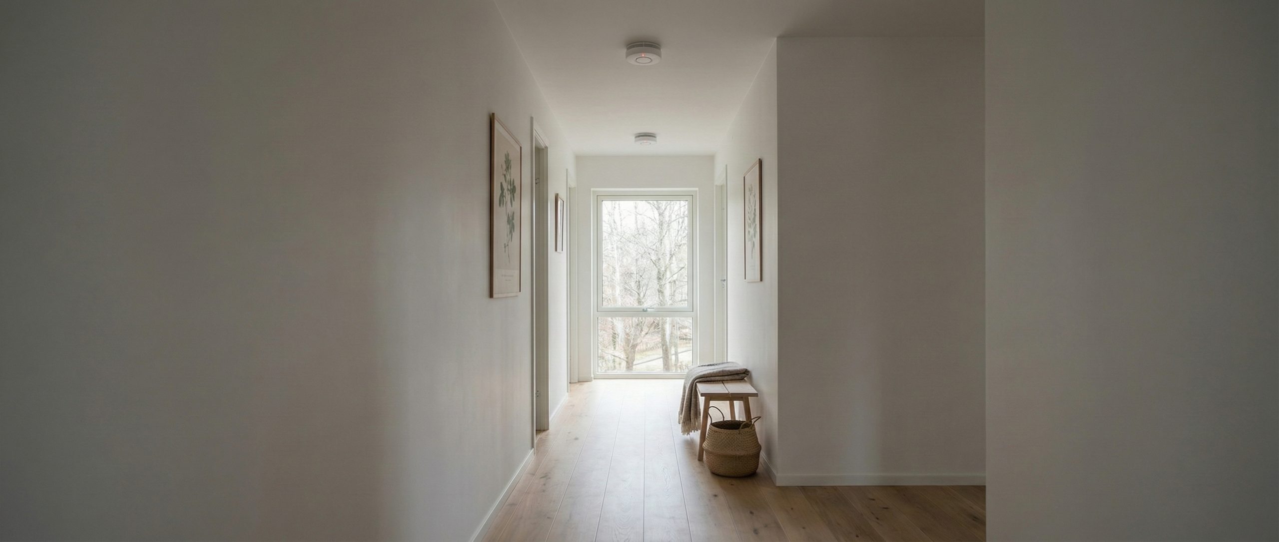 Flere røykvarslere i taket på en gang