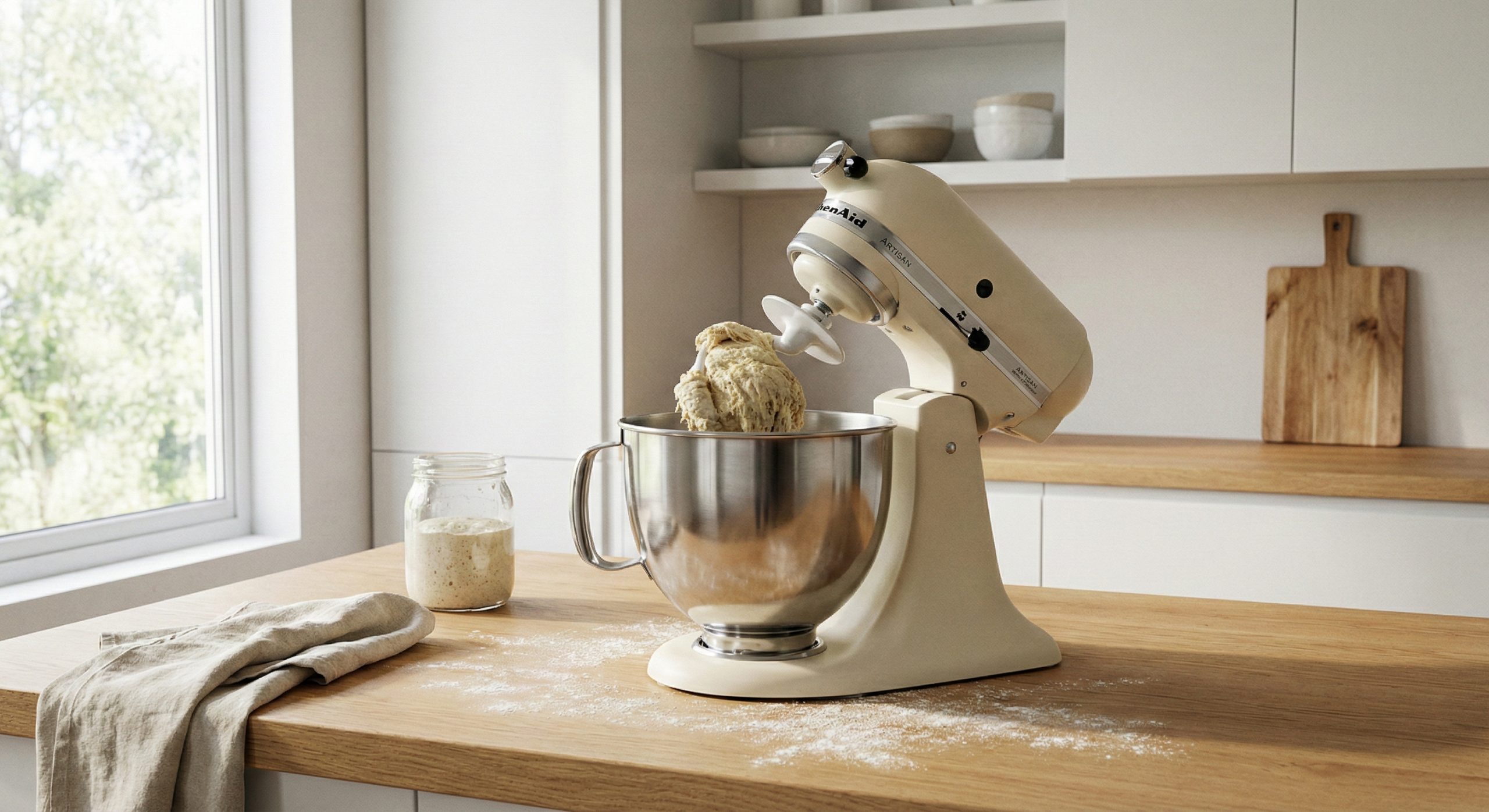 En kjøkkenmaskin på en kjøkkenbenk