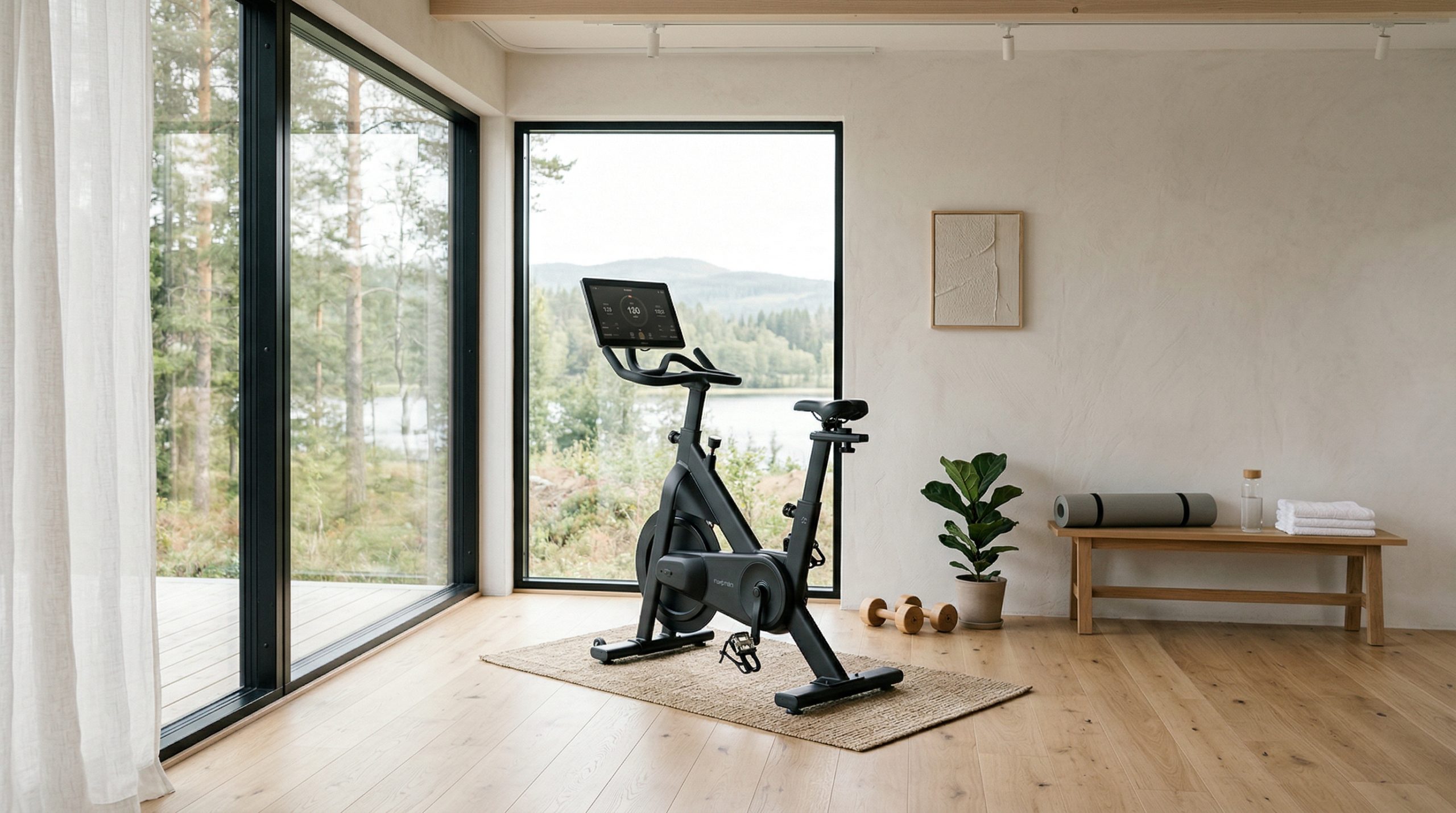 En treningssykkel i en norsk stue