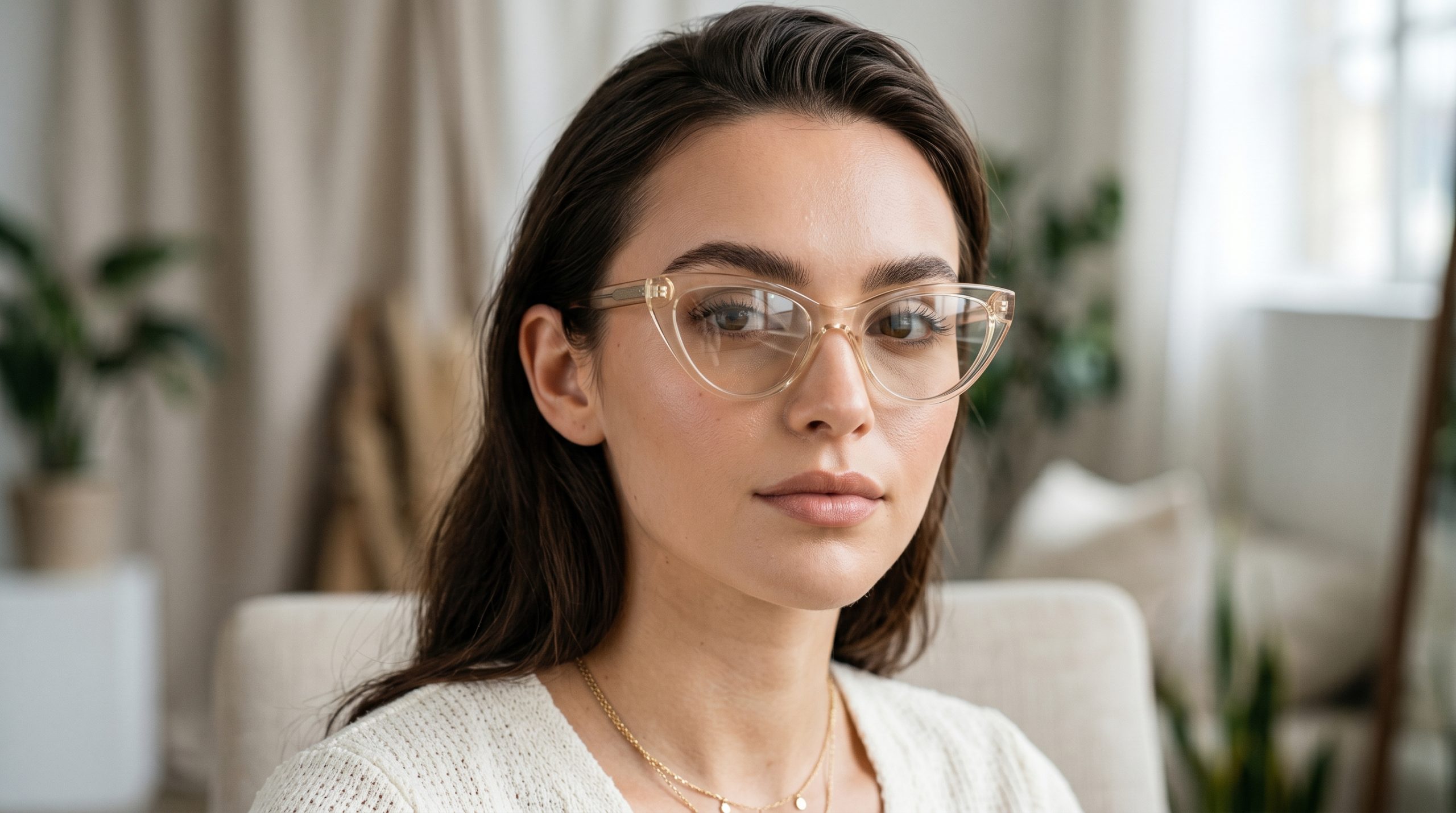 En kvinne med et par moderne solbriller