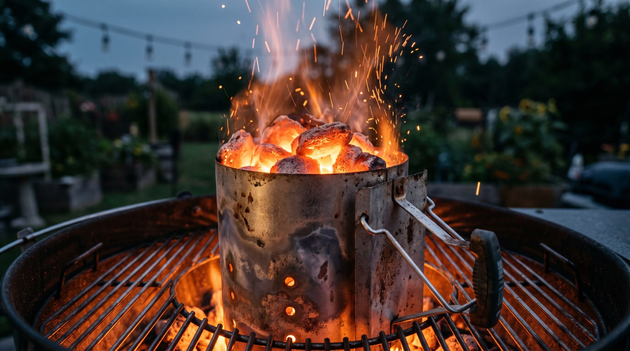Et tennrør på en grill
