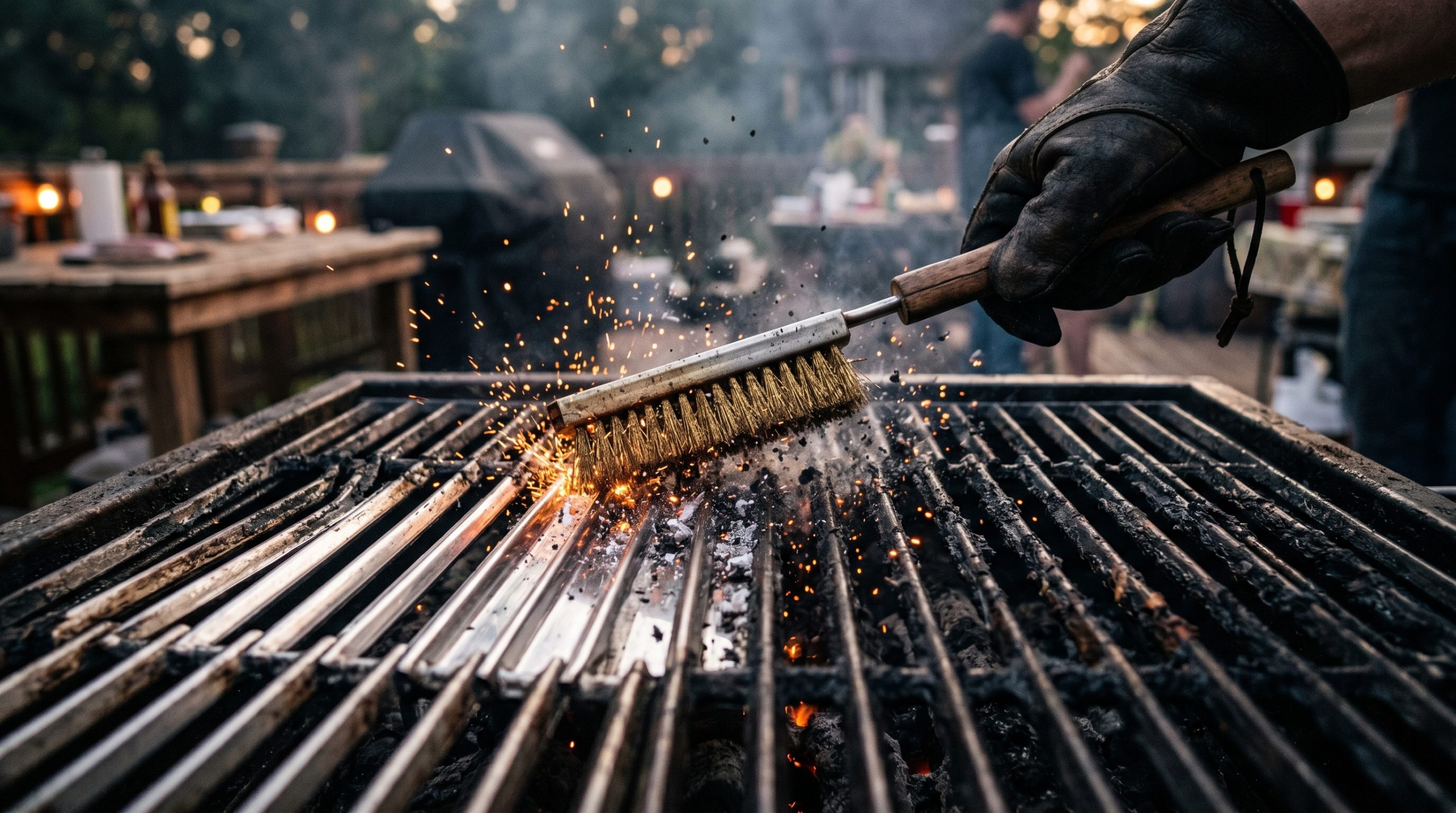 En grillrist som rengjøres