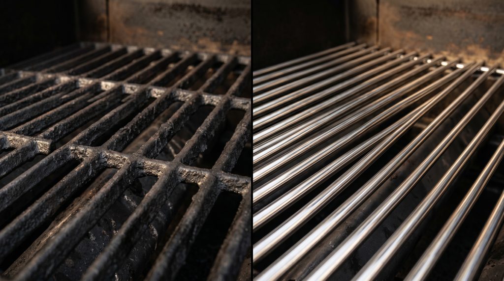 Støpejernsrist vs rustfri rist? Velg riktig til din grill