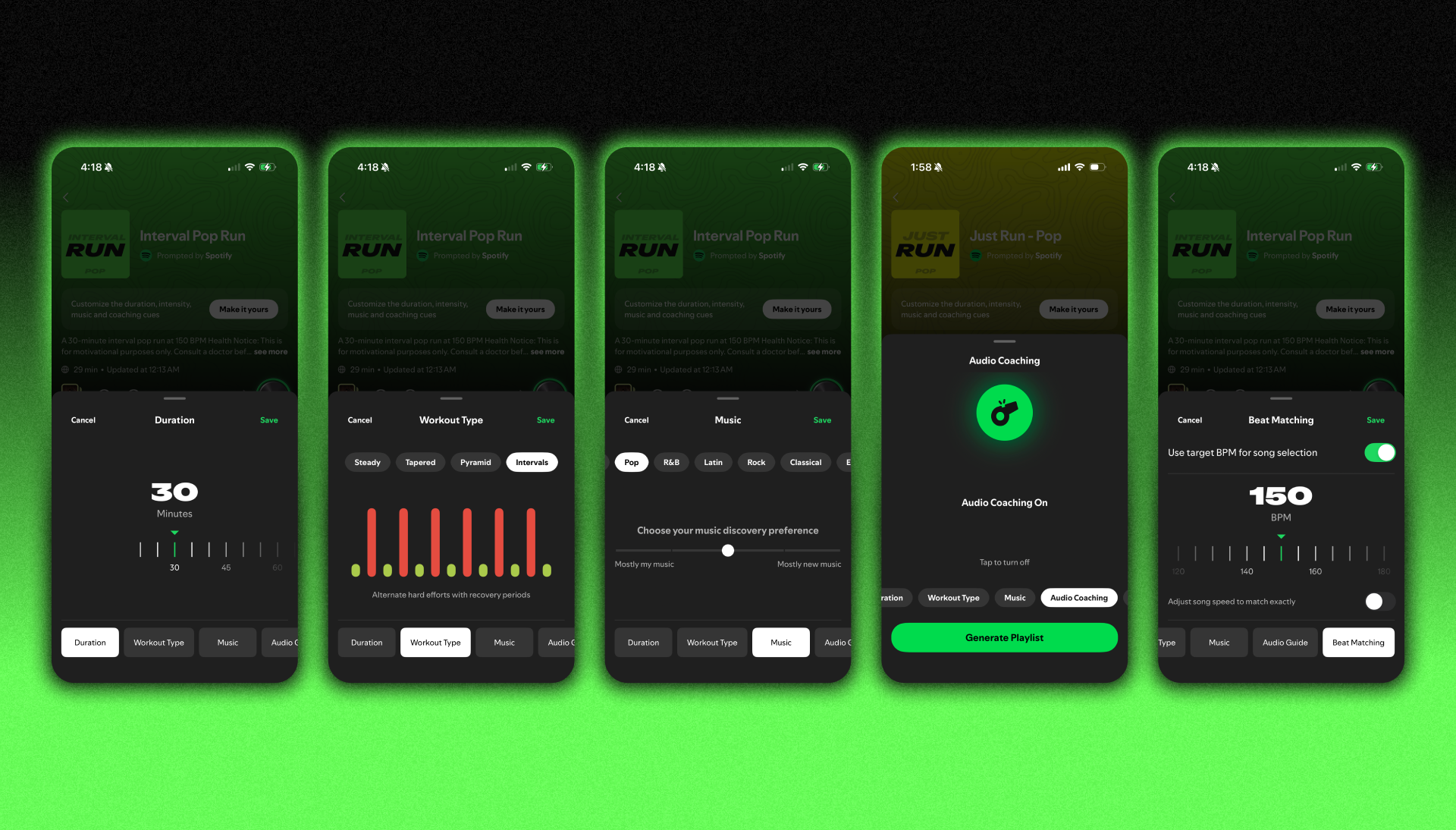 Et skjermbilde fra presentasjonen av Spotify Running